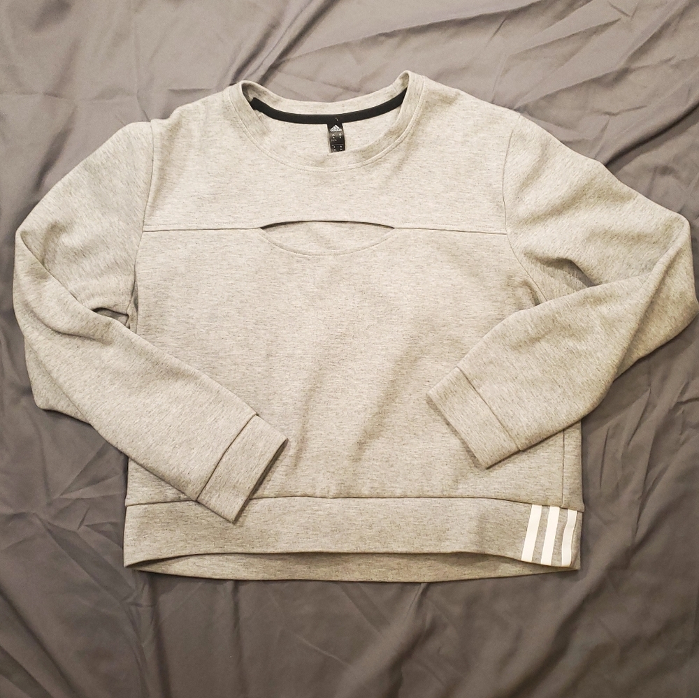 Adidas Stella Mccartney Grey Cutout Sweater